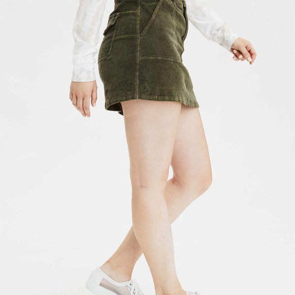 AE HIGH-WAISTED CORDUROY CURVY A-LINE SKIRT - Picture 6 of 7